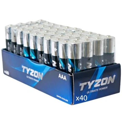 Abbildung von TYZON AAA Alkalibatterien, 40 Stück Langlebig &amp; Leistungsstark, Ideal für Haushalts und Elektronikgeräte