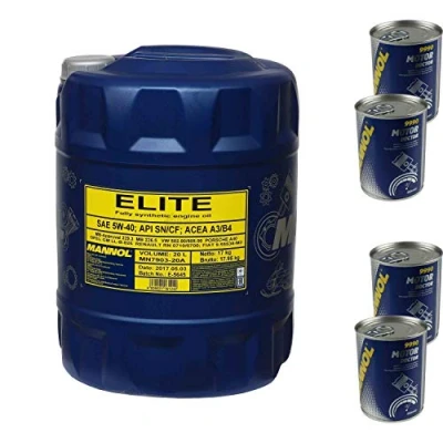 Abbildung von 20L Motoröl MANNOL Elite 5W 40 4x Motor Doctor ADDITIV