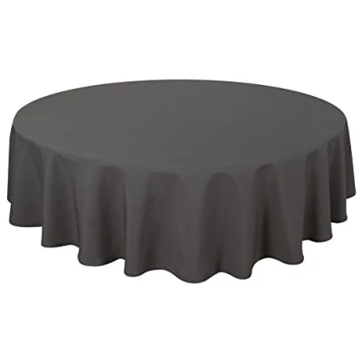 Abbildung von Qualitäts Tischdecke Textil Rund 180 cm, Farbe wählbar Dunkelgrau