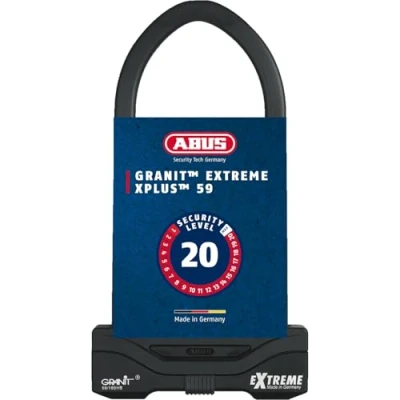Abbildung von ABUS Bügelschloss Granit Extreme 59 Motorrad &amp; Fahrradschloss mit XPlus Zylinder höchstes Sicherheitslevel 20 Bügelhöhe 260 mm