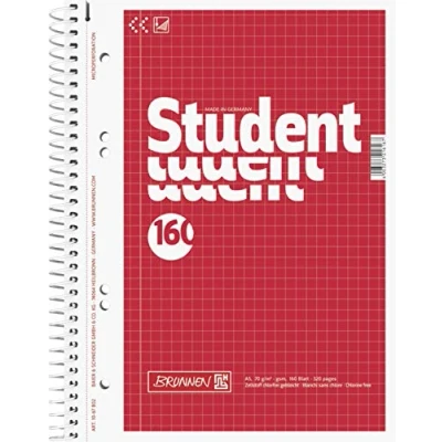 Abbildung von Brunnen Notizblock ? Collegeblock Student, kariert (5X A5 70g/m² 160 Blatt)