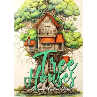 Abbildung von Baumhäuser Malbuch für Erwachsene: Graustufen Erwachsene Bäume Baum 60S: Trees coloring ... book tree houses A4 60 P