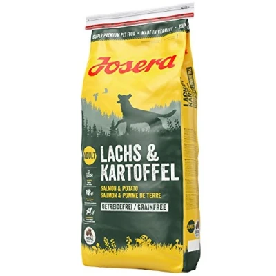 Abbildung von JOSERA Lachs &amp; Kartoffel (1 x 15 kg) Adult Premium Trockenfutter für ausgewachsene Hunde als einzige tierische Proteinquelle getreidefrei Hundefutter 1er Pack