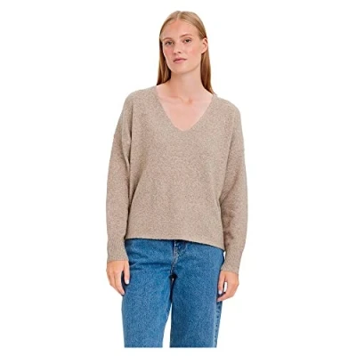 Abbildung von Vero Moda Vmdoffy LS Vneck GA BOO Strickpullover, Damen, Größe: Small, Sepia tint
