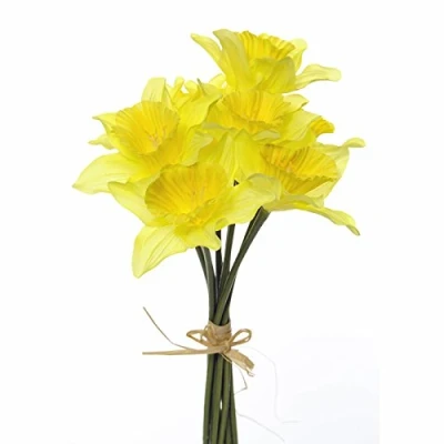 Abbildung von Floristrywarehouse Kunstseide Narzissen Bündel 9 Stiele realistisch gelbe Blumen 33cm