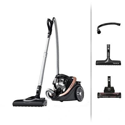 Abbildung von Rowenta RO7954 Silence Force Cyclonic Effitech, beutelloser Bodenstaubsauger, Schwarz/Roségold, 2.5 liters, 59 Dezibel