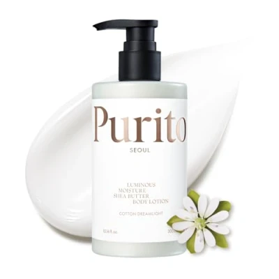 Abbildung von PURITO Luminous Moisture Shea Butter Body Lotion Cotton Dreamlight, Butter, Gentle on Skin, Moisturizing, Dry Pump Bottle, K Beauty, 300ml / 10.14 fl. oz.