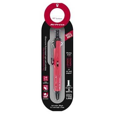 Abbildung von Tombow BC AP32 Kugelschreiber Airpress Pen, rot, mit Drucktechnik, Blisterverpackung