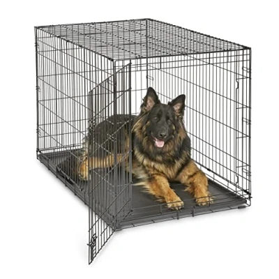 Abbildung von New World B48 Hundebox, mit Einzeltür, 122 cm, für kleine Hunderassen, auslaufsicherer Bodenwanne, Bodenschutzfüßen und patentierten Funktionen