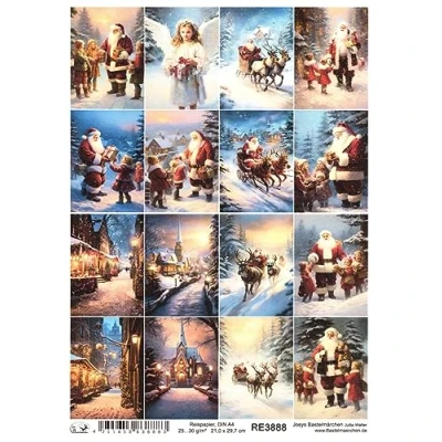 Abbildung von Josys Bastelmärchen Reispapier A4 Strohseide Decoupage Serviertentechnik Weihnachten RE3888
