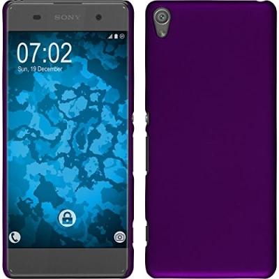 Abbildung von PhoneNatic case kompatibel mit Sony Xperia XA Hülle lila gummiert Hard + 2 Schutzfolien