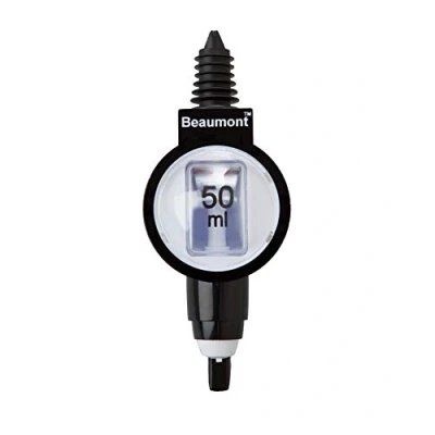 Abbildung von Beaumont Bar Optics 50 ml, Schwarz &amp; Weiß, ml Optik für Spirituosen, dichte Gummidichtung, Messfenster überwachte Abgabe, Verwendung mit einer Vielzahl von Flaschen, T416