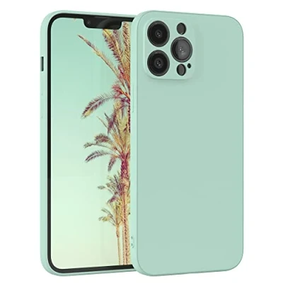 Abbildung von EAZY Case Silikonhülle für iPhone 13 Pro Max Hülle Silikon Grün weich stoßfeste Handyhülle Schutzhülle mit Kameraschutz Dünn Premium Schutz Cover TPU Phone Bumper in Mint