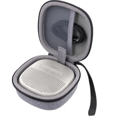Abbildung von Aenllosi Hart Tasche Hülle für Bose SoundLink Micro Bluetooth Lautsprecher, Nur (Grau weiß)