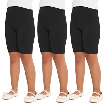 Abbildung von Merry Style Mädchen Kurze Leggings aus Baumwolle MS10 227 (Schwarz 3 er Pack, 128 cm)