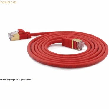 Abbildung von wantecWire Extra dünnes Patchkabel CAT.7 Kabel, CAT.6 Stecker SSTP geschirmt, Länge 1.5 m, rot