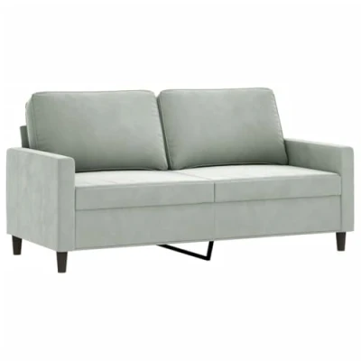 Abbildung von vidaXL Sofa 2 Sitzer Hellgrau 140 cm Samt