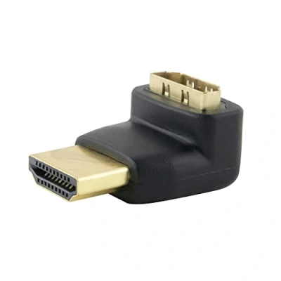 Abbildung von SeKi HDMI Winkel Adapter 270 Grand abgewinkelt Stecker zu Buchse 4K 3D 1080p Full HD; vergoldete Kontakte; Winkeladapter; Winkelstecker