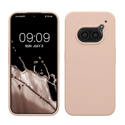 Abbildung von kwmobile Hülle kompatibel mit Nothing Phone 2a / Plus Silikon Handy Case Handyhülle weiche Oberfläche kabelloses Laden Coconut Swirl
