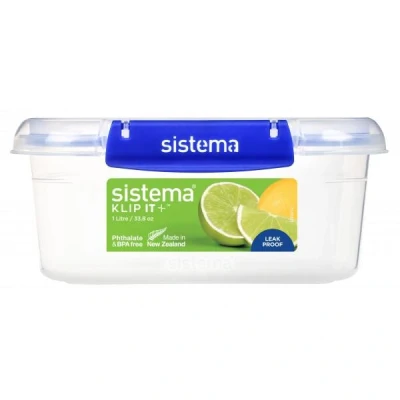 Abbildung von SISTEMA Klip It Plus, Lebensmittelbehälter 1,0 Liter 17,6 x 12,8 7,9 cm transparent/blau