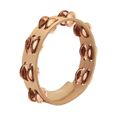Abbildung von Meinl Percussion Artisan Wood Tambourine 2 reihiges Tamburin Durchmesser 10 Zoll Ahorn / Bronze, Natur (AE MTA2BO)