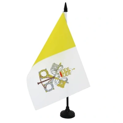 Abbildung von AZ FLAG Tischflagge Vatikanstadt 21x14 Cm Staat Tischfahne 14 x 21 Flaggen