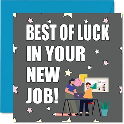 Abbildung von Abschiedsgeschenke für Kollegen Frauen Männer Luck In New Job Sorry Your Leaving Good Karte, 145 mm x Grußkarten, lustige Glückwunschkarte