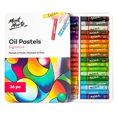 Abbildung von Mont Marte Pastellkreide Ölpastellkreide Set 36 / 48 Stück Weiche Ölkreide, Intensive Farben, hohe Pigmentierung Ideal für Malerei &amp; Zeichnungen