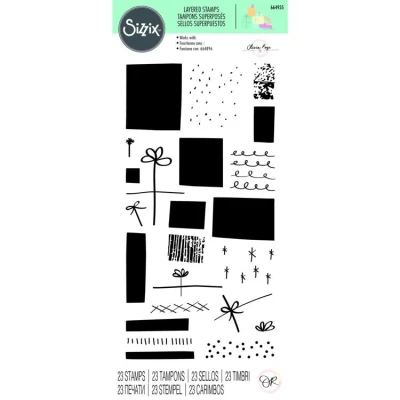 Abbildung von Sizzix mehrlagige, durchsichtige Briefmarken, 23 Stück, Geschenkpapier von Olivia Rose 664935 Kapitel 4 2022 Stamps, Giftwrap, One Size
