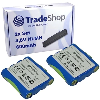 Abbildung von 2X Trade Shop Premium NI MH Akku 4,8V 600mAh für DeTeWe Outdoor PMR 8000, Simvalley WT 100, Switel WT237, Oricom ersetzt MT700D03XXC LH060 3A44C4BT PX 1755, 1761, 1754 919, 175 675