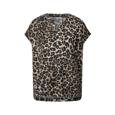 Abbildung von Street One MIT Leomuster Bluse, Damen, Größe: 34, Schwarz