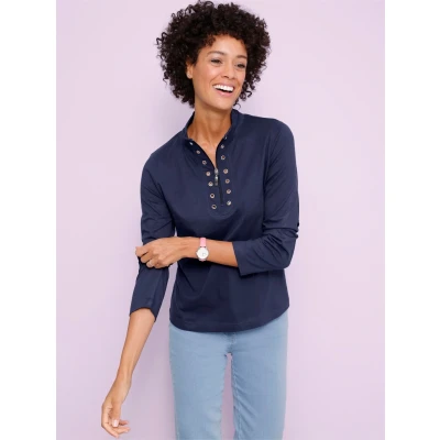 Abbildung von Classic Basics Stehkragenshirt &quot;Langarm Shirt&quot;, (1 tlg.)