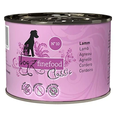Abbildung von dogz finefood Hundefutter nass N 10 Lamm Feinkost Nassfutter für Hunde &amp; Welpen getreidefrei zuckerfrei hoher Fleischanteil, 6 x 200 g Dose
