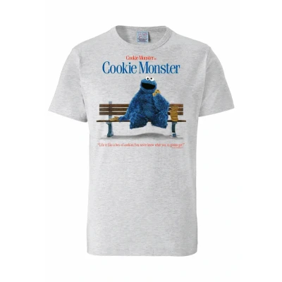Abbildung von Logoshirt Sesamstrasse KRÜMELMONSTERBANK Tshirt print, Herren, Größe: 5XL, Grau meliert