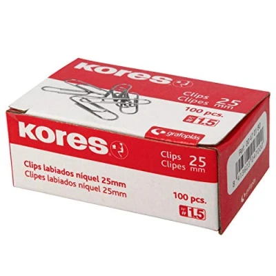 Abbildung von Kores 470180 Clips, vernickelt, mehrfarbig, Nr. 1.5 (25 mm)