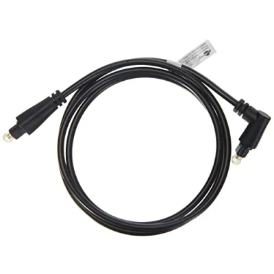 Abbildung von Goobay 41594 Toslink Kabel 90 (360 drehbarer Stecker), 1 Meter, Lichtwellenleiterkabel einseitig abgewinkelt, Digitales Audiokabel mit bester Audioqualität