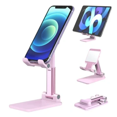 Abbildung von VIKY® Verstellbare Handyständer für Tisch, Multi Winkel/Höhenverstellbarer Handy Halterung Ständer Klappbar, Handyhalterung Smartphone 4 11 Zoll Handys und Tablets