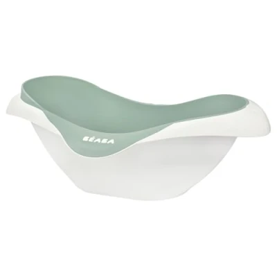 Abbildung von BEABA Babywanne Rutschsicher und Komfortabel Ergonomisch Vielseitig Weiches Sanftes Material Stöpsel Camélé&#039;O Made in France Salbeigrün