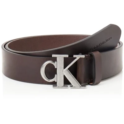 Abbildung von Calvin Klein Jeans Round MONO Plaque Gürtel, Herren, Größe: 105, Bitter brown