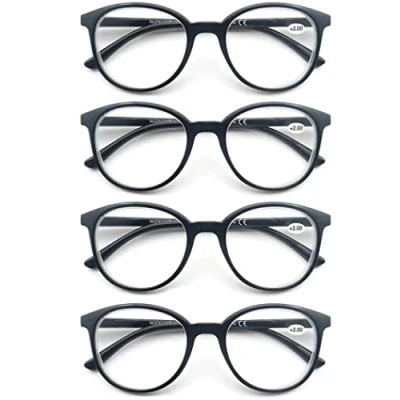 Abbildung von MODFANS 4er Set Lesebrille Rund Herren Damen,Gute Brillen,Hochwertig,Mode,Komfortabel,Super Lesehilfe