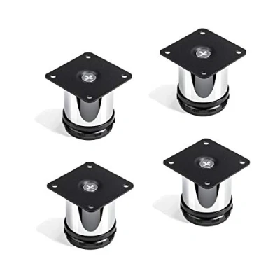 Abbildung von 4er SET Möbelfuß JIM Schrankfuß Chrom Ø 50 mm/Höhe: 60 mm hohe Belastbarkeit durch extra starke Rohrwandung von SO TECH