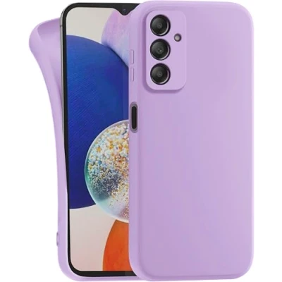 Abbildung von MyGadget Hülle für Samsung Galaxy A14 5G robuste Silikon Schutzhülle TPU Case Slim Silikonhülle Back Cover Kratzfest Handyhülle Matt Lila