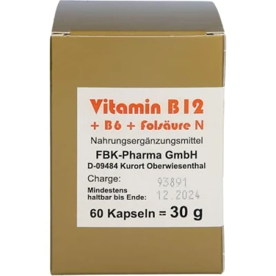 Abbildung von Vitamin B12+b6+folsäure Komplex N Kapseln