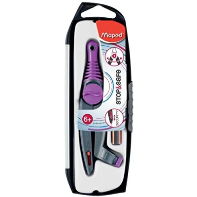 Abbildung von Maped 192611 Zirkelkasten Stop &amp; Safe mit Adapterring, 10er Display