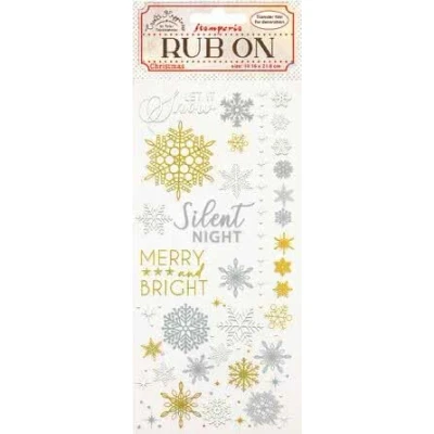 Abbildung von Stamperia Create Happiness Christmas Rub On 4x8,5 Inch Snowflakes (DFLRB44) (DISCONTINUED)