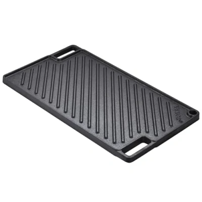 Abbildung von VEVOR Gusseisen Grillplatte Wendeplatte 42,5 x 24,6 1,6 cm Universal Gussplatte Beidseitig Verwendbar, 413 231 mm Kochbereich Gasgrill für Gasgrill, Kohlegrill &amp; Elektrogrill Zubehör