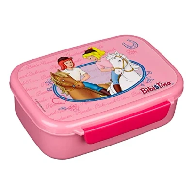 Abbildung von Scooli Bibi &amp; Tina Brotdose Kunststoff mit Einsatz und Verschlussclip Brotzeitdose Lunchbox Geschenk für Kinder
