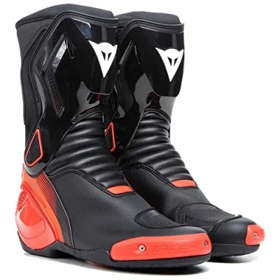 Abbildung von Dainese Nexus 2 Boots, Motorrad Sportstiefel, Anti Verletzungs System, Knöchelschutz, Austauschbare Schieber, Herrenstiefel, Schwarz/Fluo Rot, 42
