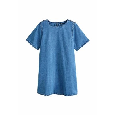 Abbildung von Next Jeanskleid Kurzärmeliges T Shirt Kleid aus Denim (1 tlg)