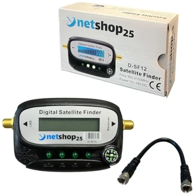 Abbildung von netshop 25 Digital SAT Finder mit LCD Anzeige Kompass und Ton + F Verbindugskabel inkl. Anleitung